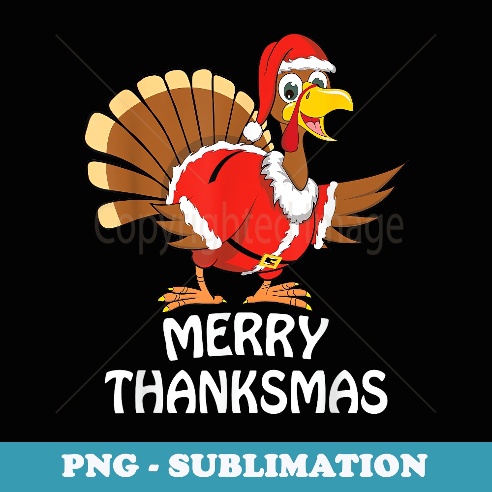 Funny Merry Thanksmas Happy Thanksgiving Merry Christmas - Exclusive Sublimation Digital File