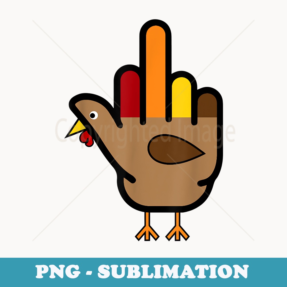 Hand Turkey Middle Finger Funny Adult Thanksgiving holiday - Premium PNG Sublimation File