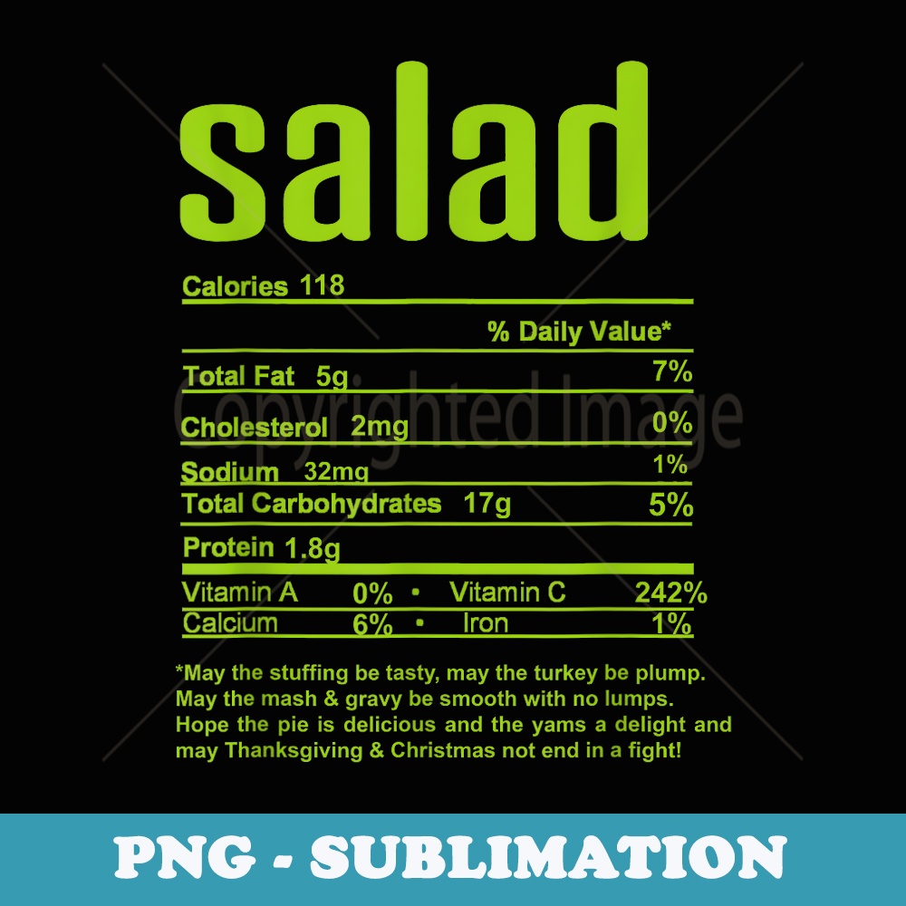 Thanksgiving Salad Nutritional Facts - Retro PNG Sublimation Digital Download