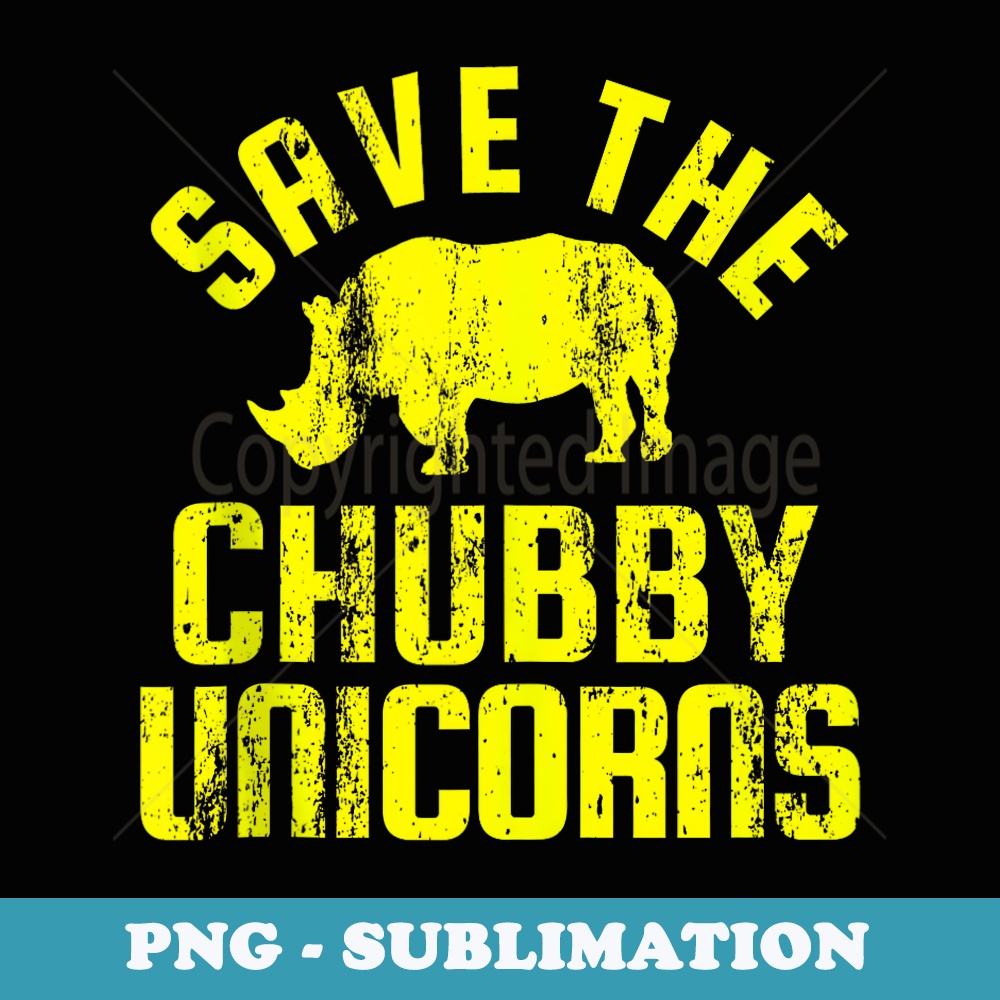 SAVE THE CHUBBY UNICORNS Funny Rhino Rhinoceros - Stylish Sublimation Digital Download