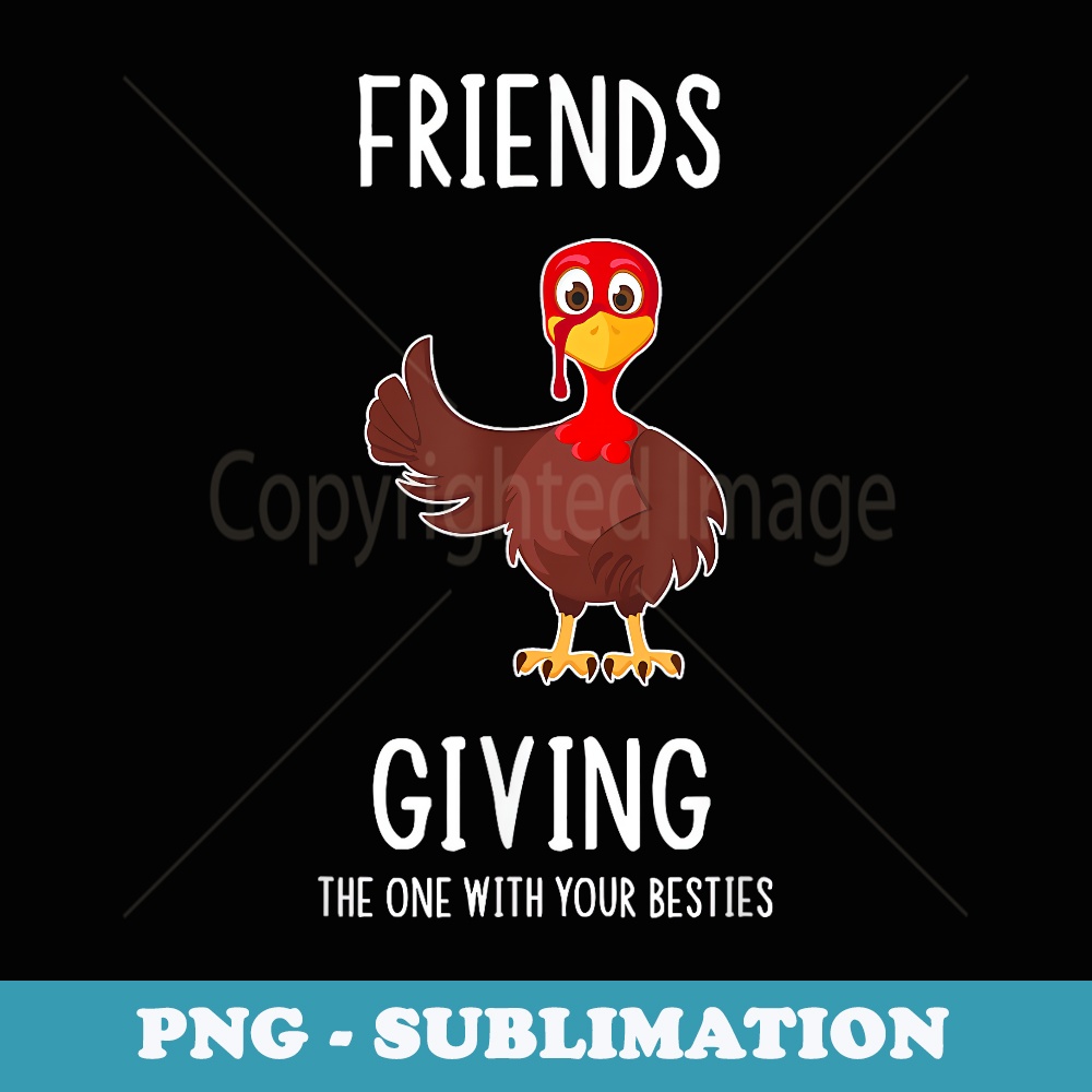 Friends Giving Turkey Thanksgiving Family Graphic - Elegant Sublimation PNG Download