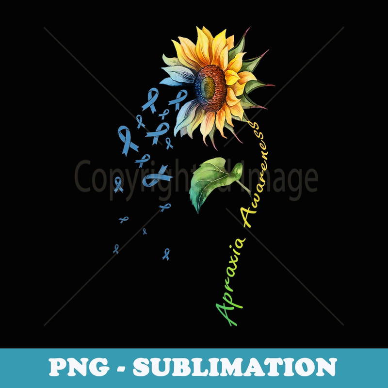 Apraxia Awareness Sunflower - Creative Sublimation PNG Download