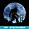 funny bigfoot sasquatch full moon hiking - High-Resolution PNG Sublimation File
