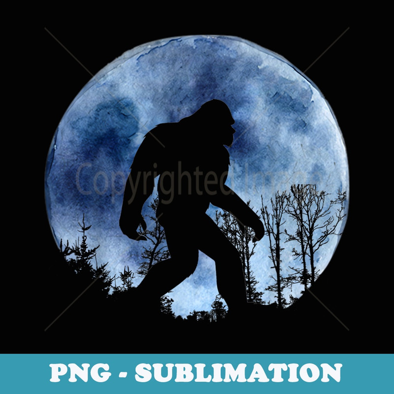 funny bigfoot sasquatch full moon hiking - High-Resolution PNG Sublimation File