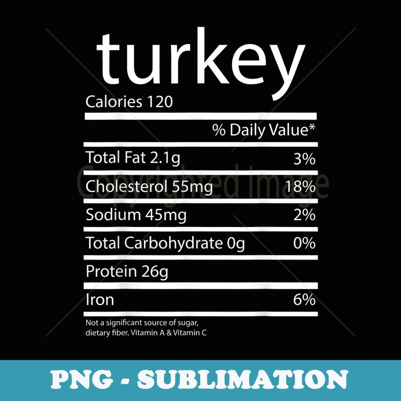 Funny Turkey Family Thanksgiving Nutrition Facts Food Men - Retro PNG Sublimation Digital Download