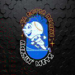 retro ya gotta believe amazin mets svg