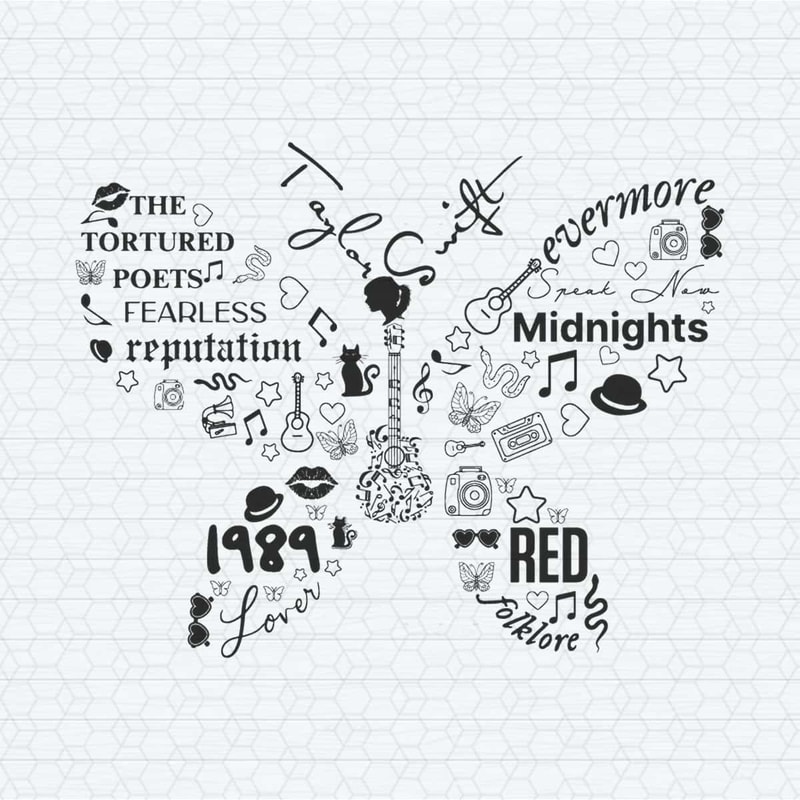 Taylor Swift Album Small Butterfly Guitar SVG.jpg