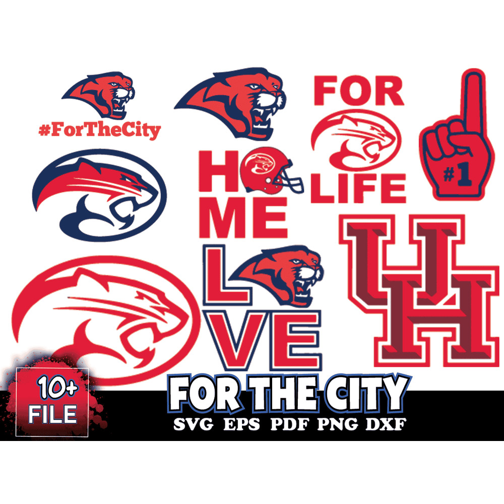 11 Files Houston Cougars For The City, Houston Cougars Svg Bundle.png