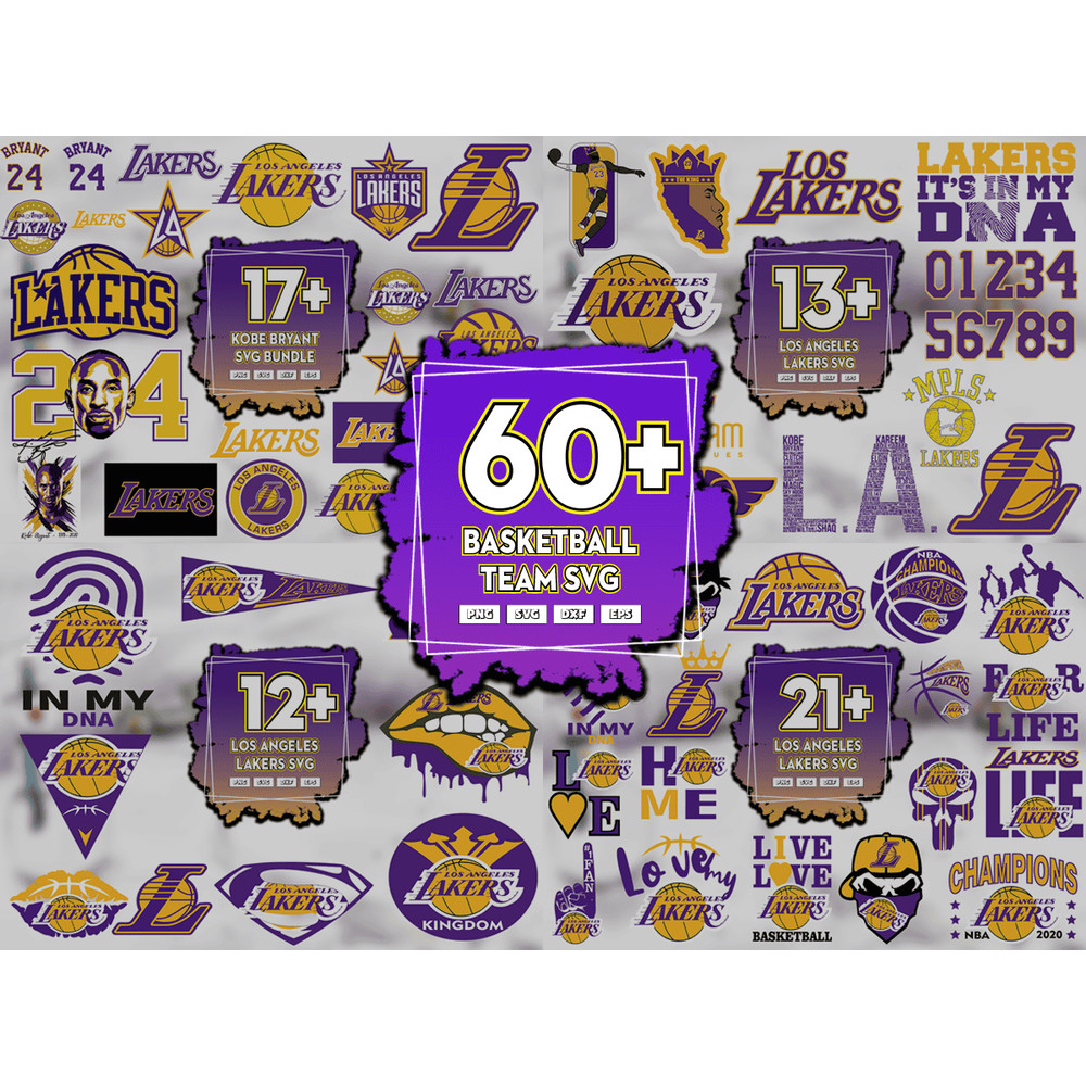 60 Files Los Angles Lakers Basketball Team Svg Bundle, Lakers Svg.png