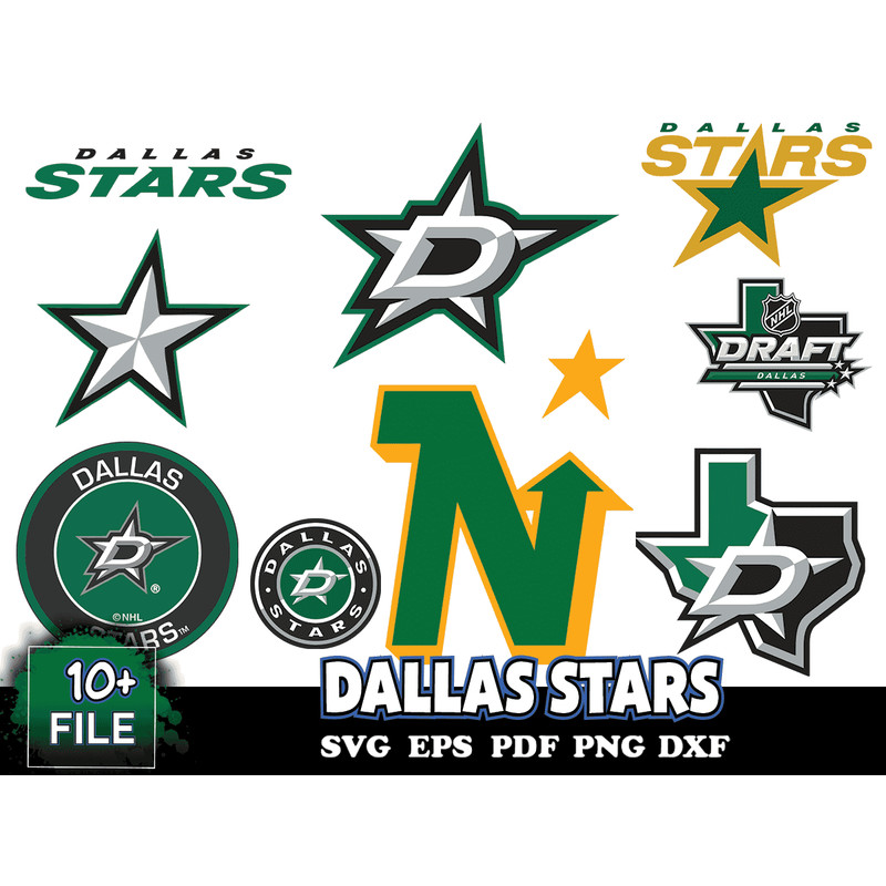 9 Files Dallas Stars Svg Bundle, Dallas Stars NHL Logo.png