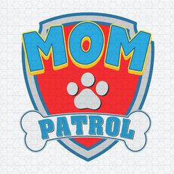 retro mom patrol dog paw cartoon svg