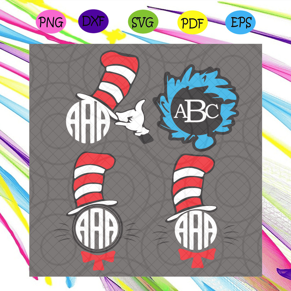 Dr Seuss Cat Bundle Dr Seuss Svg Dr Seuss Reading Book Svg Cat In The Hat Svg.png