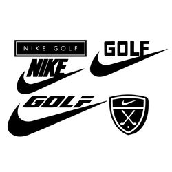 famous logo brand nike logo svg, playing golf svg, love nike svg, black and white svg
