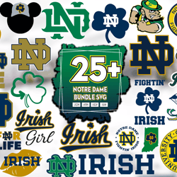 25 files notre dame bundle svg, sport lovers svg, notre dame logo svg
