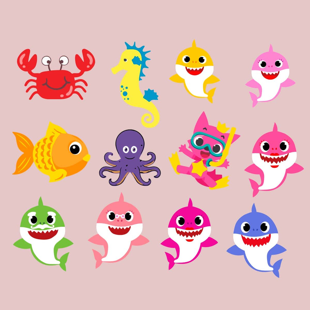 12 Files Baby Shark Bundle Svg Baby Shark Family Svg  Mommy Shark Svg Daddy Shark Svg.jpg