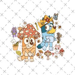 bluey king bingo mushroom png,bluey shirt, bluey family png, bluey and bingo png, bluey friends png , bluey mom shirt