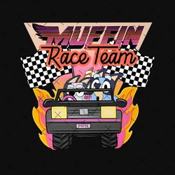 muffin race team bluey png, bluey, muffin, bingo, heeler, bandit, funny, cartoon, australia, chilli, bluey and bingo