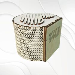 Gift jewelry box with lid svg dxf design laser cut. Heart silhouette pattern cutting laser. Laser machines cut template.