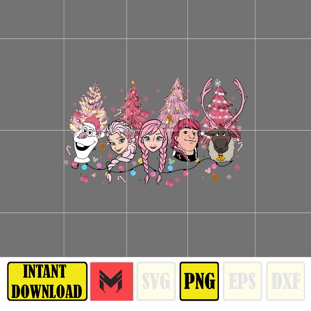 Christmas Png, Merry Christmas, Pink Christmas Tree, Christmas Mouse and Friends, Christmas Squad, Pink Christmas, Xmas Holiday Png (12).jpg