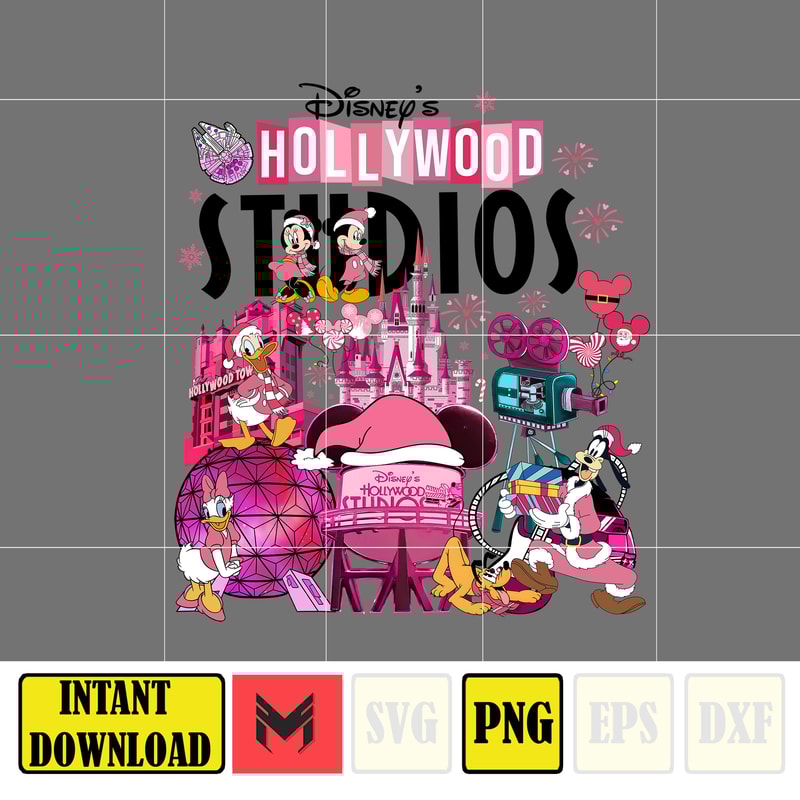 Christmas Png, Merry Christmas, Pink Christmas Tree, Christmas Mouse and Friends, Christmas Squad, Pink Christmas, Xmas Holiday Png (15).jpg