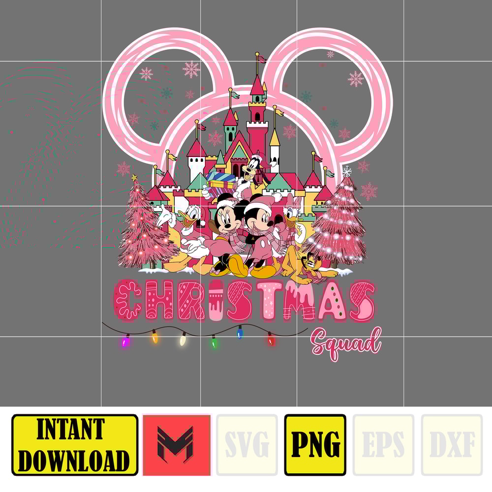 Christmas Png, Merry Christmas, Pink Christmas Tree, Christmas Mouse and Friends, Christmas Squad, Pink Christmas, Xmas Holiday Png (16).jpg