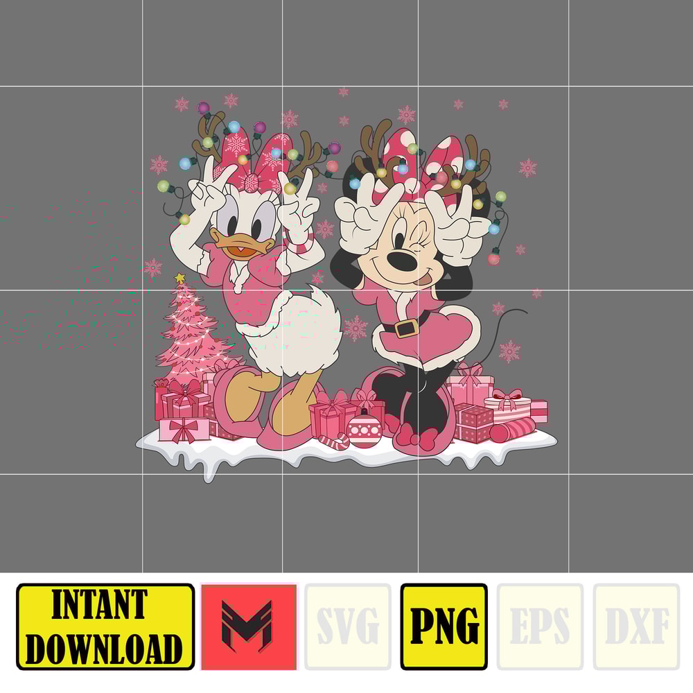 Christmas Png, Merry Christmas, Pink Christmas Tree, Christmas Mouse and Friends, Christmas Squad, Pink Christmas, Xmas Holiday Png (20).jpg