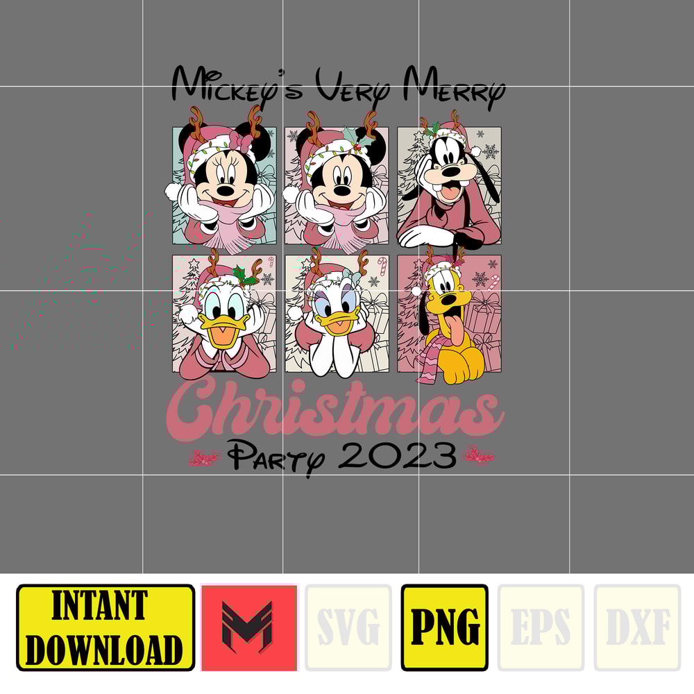 Christmas Png, Merry Christmas, Pink Christmas Tree, Christmas Mouse and Friends, Christmas Squad, Pink Christmas, Xmas Holiday Png (6).jpg