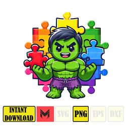 Superhero Autism Hulk Png, Autism Superhero Png, Autism Awareness Png, Be Kind Png , Autism Kid Png, Instant Download