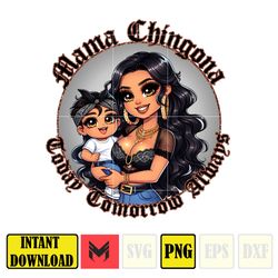Mama Chingona Chicana Mom Png, Chibi Style Latina Mother's Day Png, Gift For Mom Png, Happy Mother Day Png (1)
