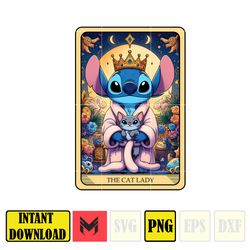 The Cat Lady Funny Tarot Card Png, Gift For Mother Sublimation Design, The Cat Lady Cartoon Png, Instant Download