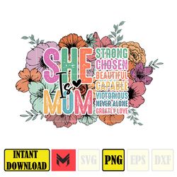 Retro She is Mom Png, Blessed Mom Png, Mom Life Png, Mother's Day Png, Mom Png, Gift for Mom, Retro Motivational Quotes