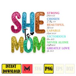 She is Mom Faux Sequins Png, Retro Mother Png, Blessed Mom Png, Mom Png, Mom Life Png, Mother's Day Png, Mom Png