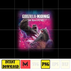 Godzilla X Kong The New Empire 2024 Png, Godzilla X Kong Png, Godzilla Movie Png, Godzilla Movie 2024 Png.