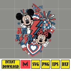 Mickey & Minnie America 4th of July Png, Mickey Sublimation, Fourth of July Sublimation, 4th Of July Png, America Png