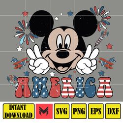 Mickey America 4th of July Png, Mickey Sublimation, Fourth of July Sublimation, 4th Of July Png, America Png