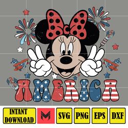 Minnie America 4th of July Png, Mickey Sublimation, Fourth of July Sublimation, 4th Of July Png, America Png