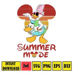 Summer Mode Daisy Duck Svg, Summer Mickey and Friends Svg, Best Friends Together Svg, Summer Mode Svg