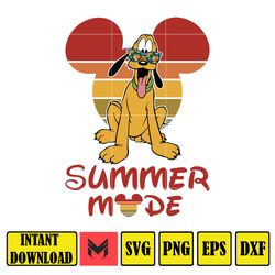Summer Mode Pluto Svg, Summer Mickey and Friends Svg, Best Friends Together Svg, Summer Mode Svg, Mickey and Friends