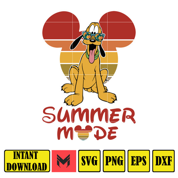 Summer Mode Pluto Svg, Summer Mickey and Friends Svg, Best Friends Together Svg, Summer Mode Svg, Mickey and Friends, Svg Files For Cricut, Instant Download.jpg