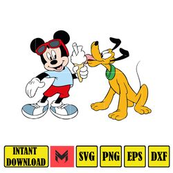 Summer Mickey & Pluto, Summer Minnie, Mickey and Minnie Beach Time, Layered and Editable Files, Instant Download.