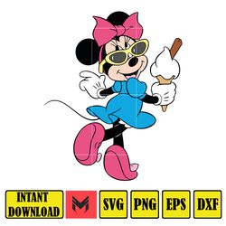 Summer Minnie, Summer Mickey, Mickey and Minnie Beach Time, Layered and Editable Files, Instant Download