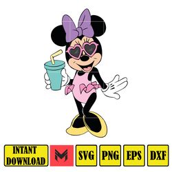 Summer Minnie, Summer Mickey, Mickey and Minnie Beach Time, Layered and Editable Files, Instant Download.