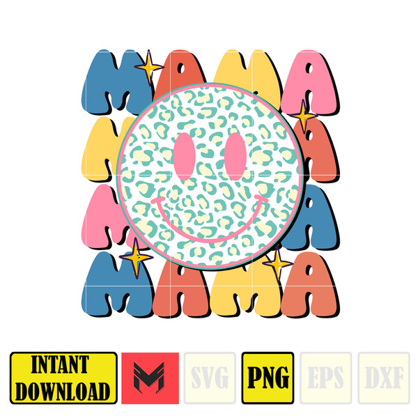 Mama Png, Retro Mother's Day Png, Drippin Face Leopard Png, Mom Life Wrap, Instant Download.jpg