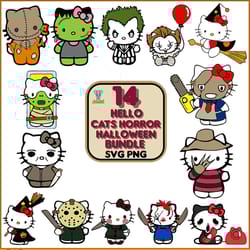14 hello cats horror halloween svg bundle