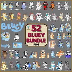 52 bluey svg bundle