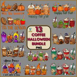 13 coffee halloween png bundle