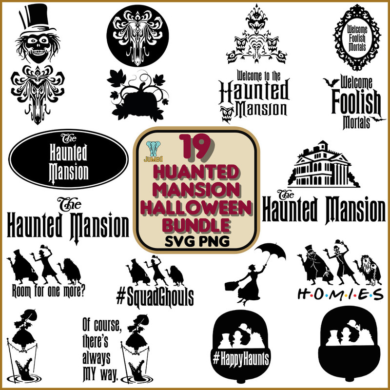 19 Hauted Mansion Halloween Svg Bundle 0