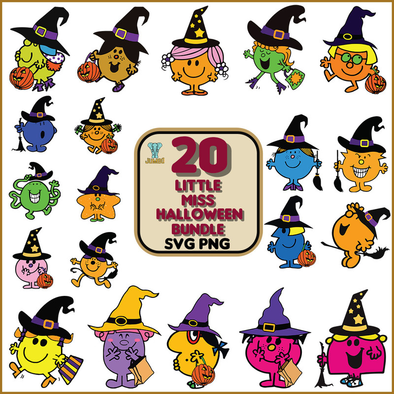 20 Little Miss Halloween Png Bundle 0
