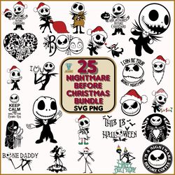 25 nightmare before christmas svg bundle