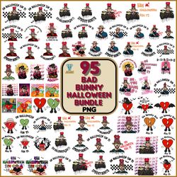 95 bad bunny halloween png bundle